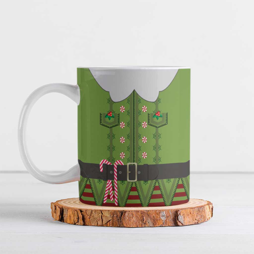 Christmas Costume Elf Ceramic Mug Classic Green Xmas Style - Wonder Print Shop