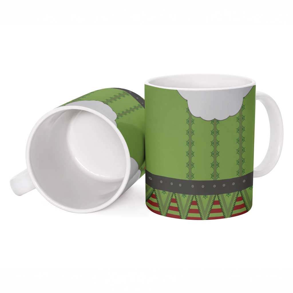 Christmas Costume Elf Ceramic Mug Classic Green Xmas Style - Wonder Print Shop
