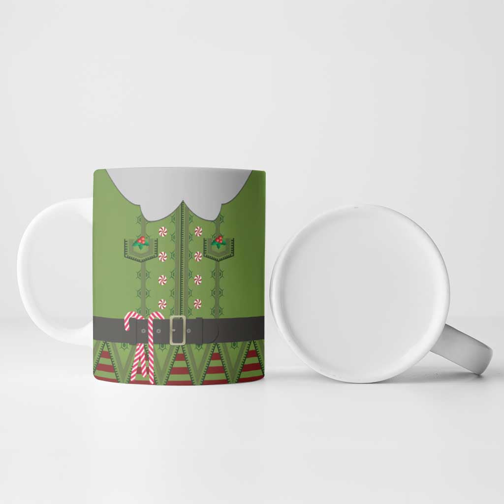 Christmas Costume Elf Ceramic Mug Classic Green Xmas Style - Wonder Print Shop