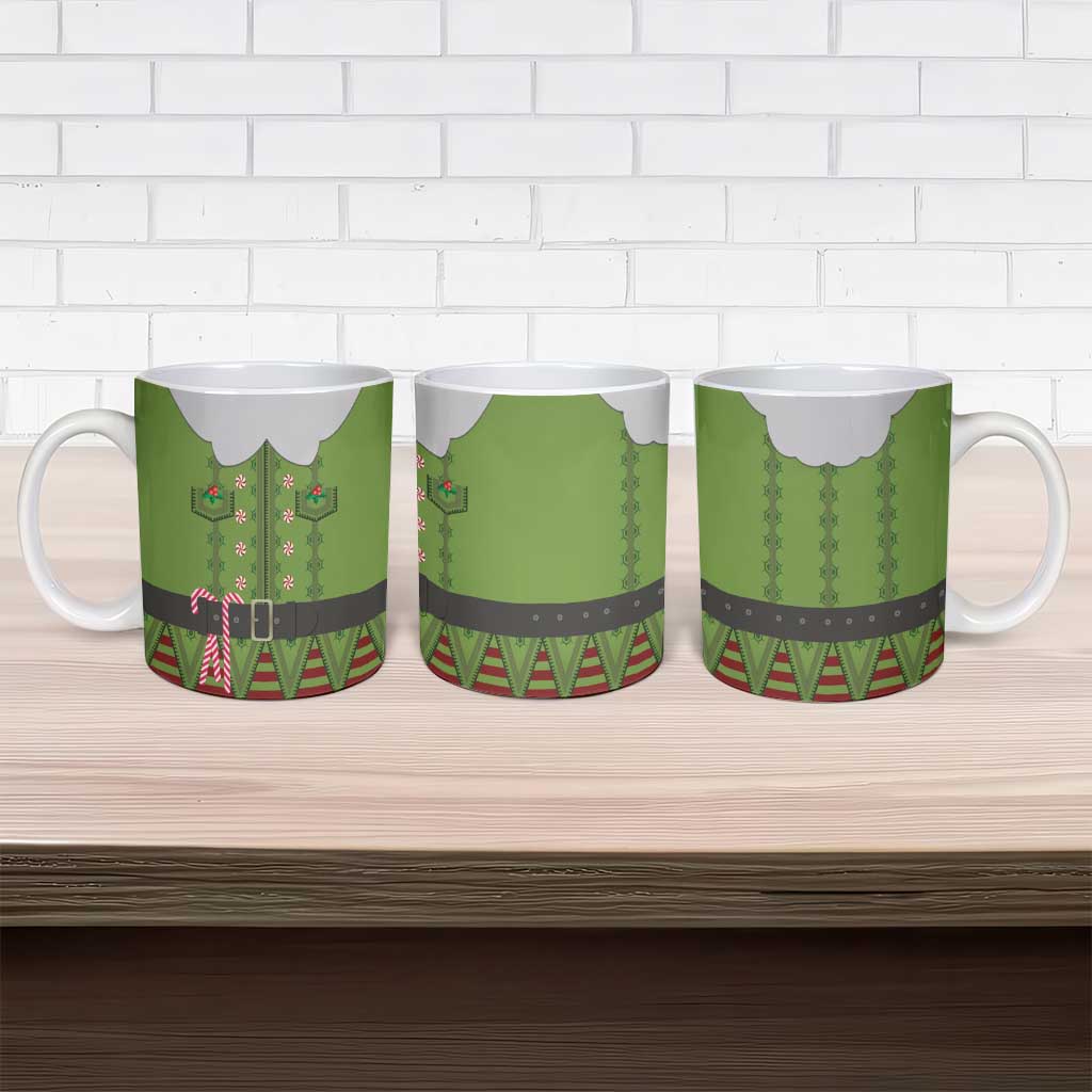 Christmas Costume Elf Ceramic Mug Classic Green Xmas Style - Wonder Print Shop
