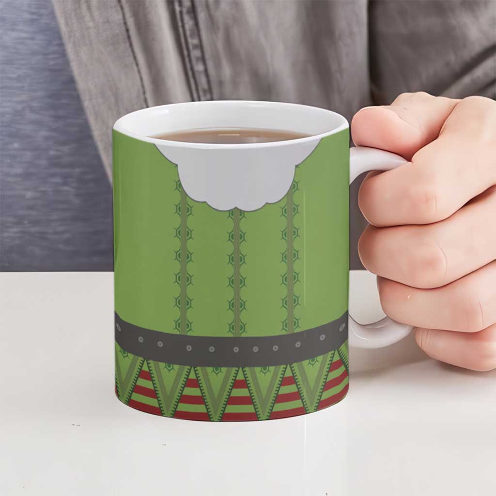 Christmas Costume Elf Ceramic Mug Classic Green Xmas Style - Wonder Print Shop