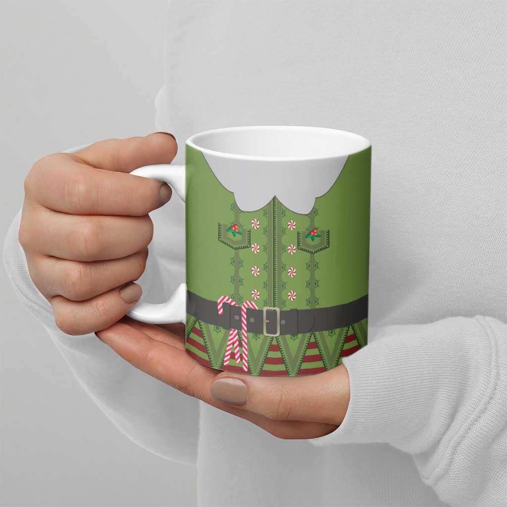 Christmas Costume Elf Ceramic Mug Classic Green Xmas Style - Wonder Print Shop