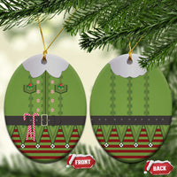 Christmas Costume Elf Ceramic Ornament Classic Green Xmas Style - Wonder Print Shop