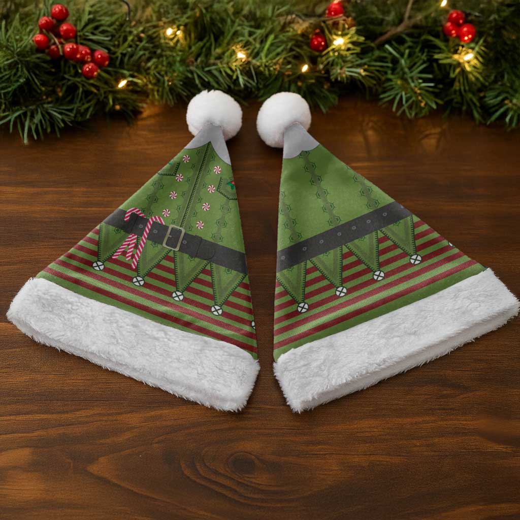 Christmas Costume Elf Christmas Santa Hat Classic Green Xmas Style - Wonder Print Shop