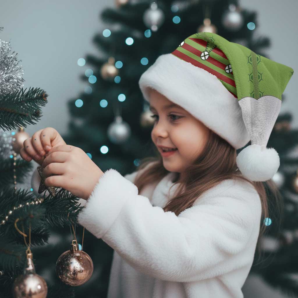 Christmas Costume Elf Christmas Santa Hat Classic Green Xmas Style - Wonder Print Shop