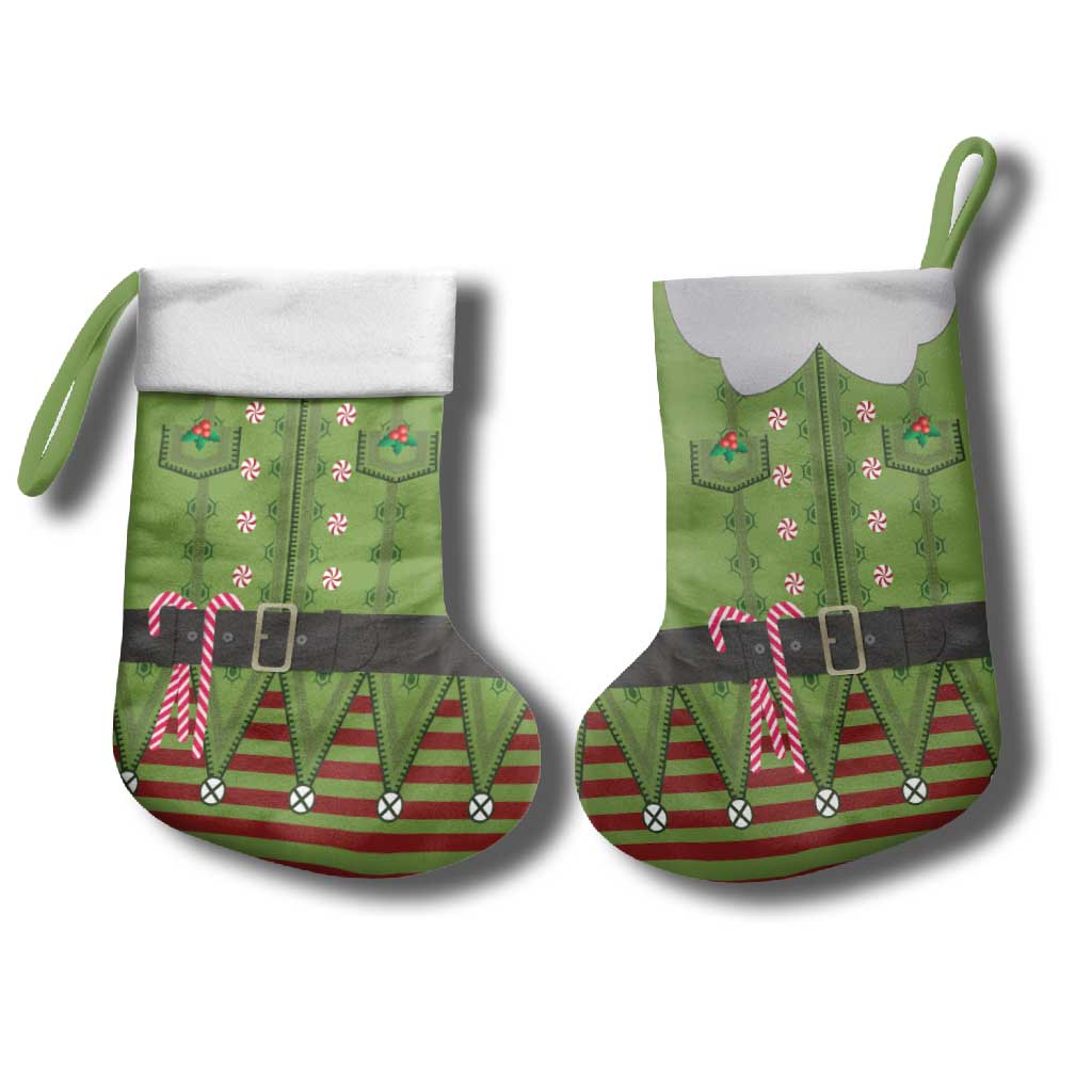Christmas Costume Elf Christmas Stocking Classic Green Xmas Style - Wonder Print Shop