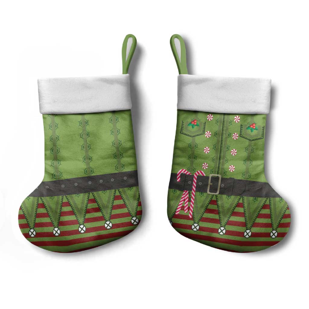 Christmas Costume Elf Christmas Stocking Classic Green Xmas Style - Wonder Print Shop