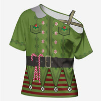 Christmas Costume Elf Cross Shoulder Shirt Classic Green Xmas Style - Wonder Print Shop