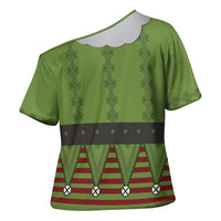 Christmas Costume Elf Cross Shoulder Shirt Classic Green Xmas Style - Wonder Print Shop