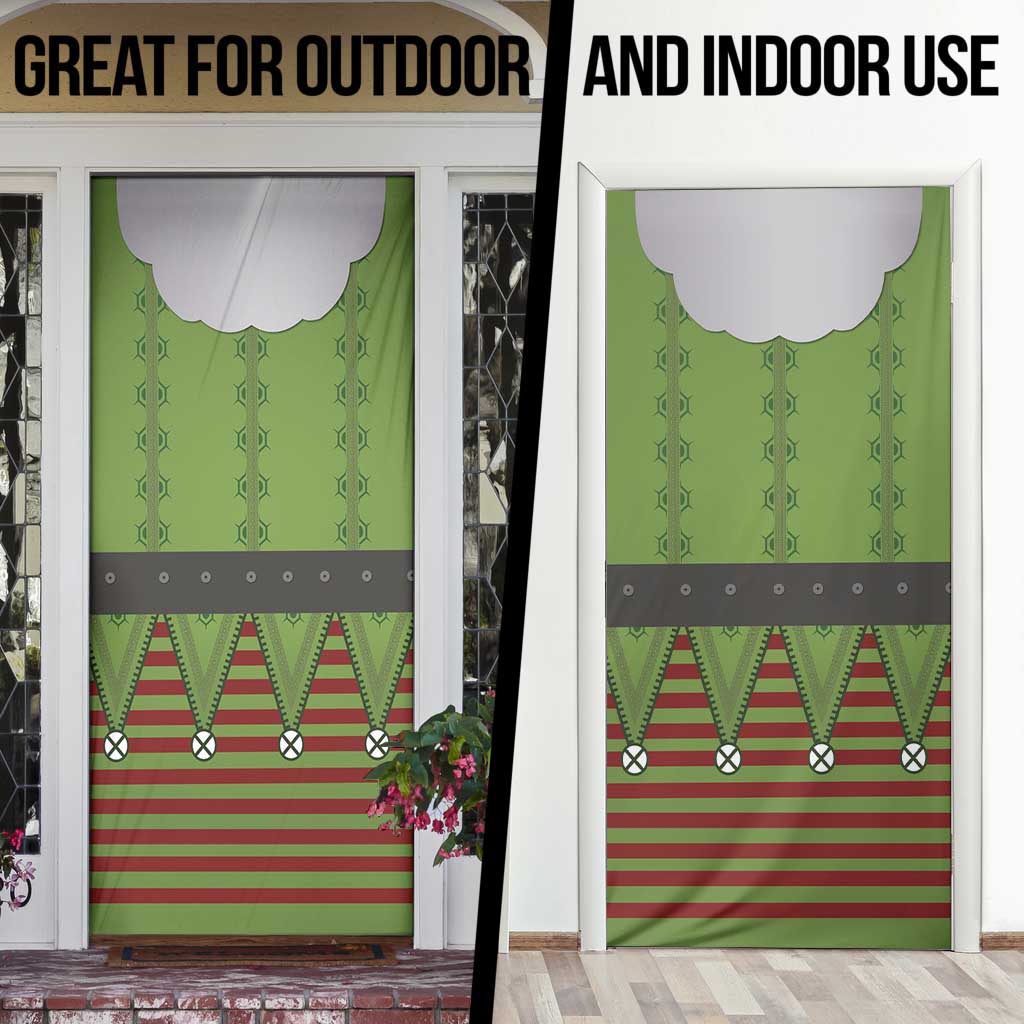 Christmas Costume Elf Door Cover Classic Green Xmas Style - Wonder Print Shop