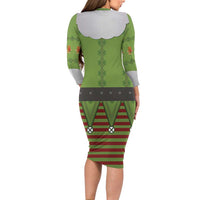 Christmas Costume Elf Family Matching Long Sleeve Bodycon Dress and Hawaiian Shirt Classic Green Xmas Style - Wonder Print Shop