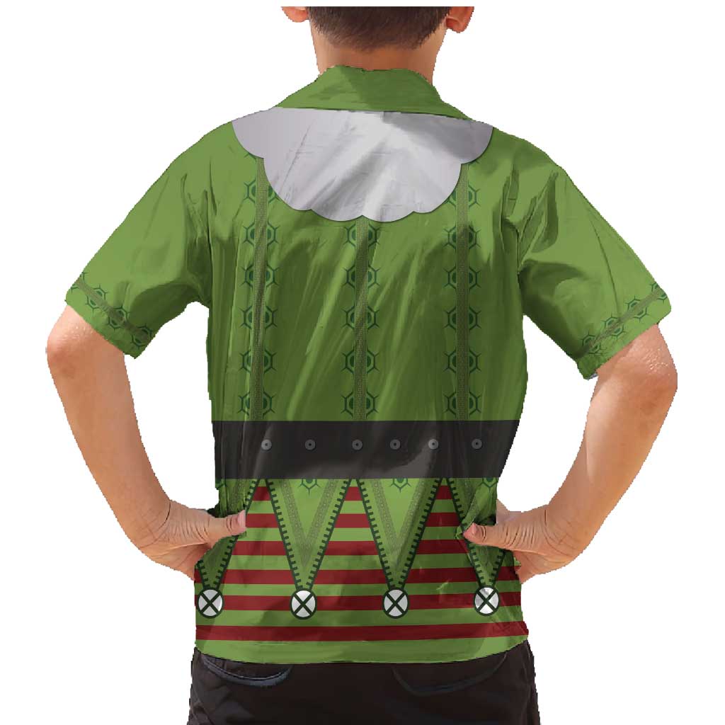 Christmas Costume Elf Family Matching Mermaid Dress and Hawaiian Shirt Classic Green Xmas Style - Wonder Print Shop