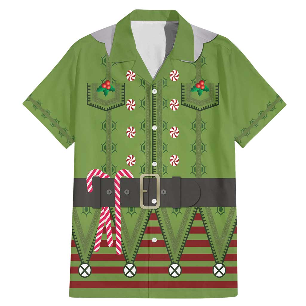 Christmas Costume Elf Family Matching Mermaid Dress and Hawaiian Shirt Classic Green Xmas Style - Wonder Print Shop