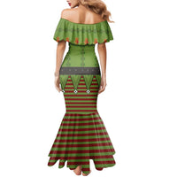 Christmas Costume Elf Family Matching Mermaid Dress and Hawaiian Shirt Classic Green Xmas Style - Wonder Print Shop