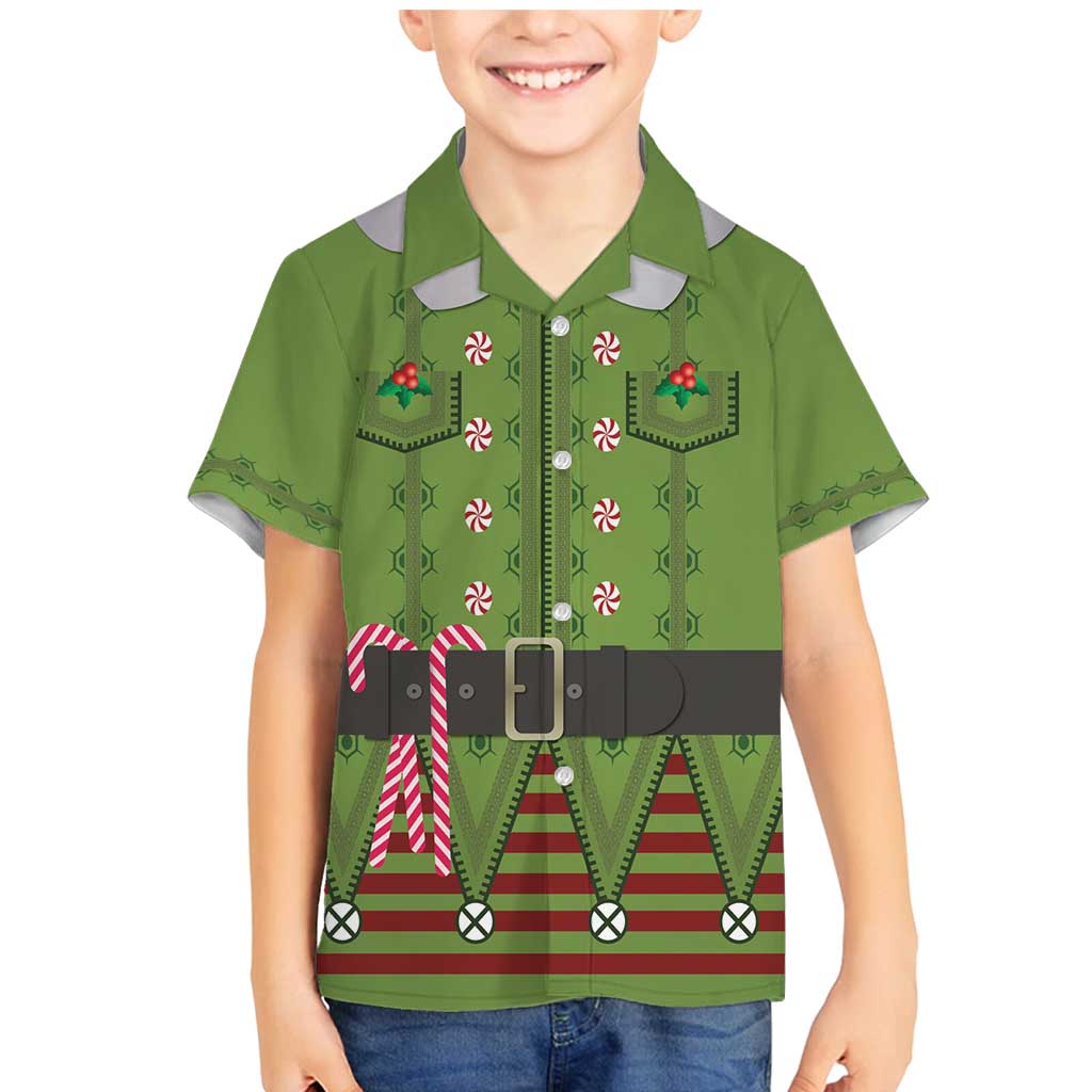 Christmas Costume Elf Family Matching Mermaid Dress and Hawaiian Shirt Classic Green Xmas Style - Wonder Print Shop