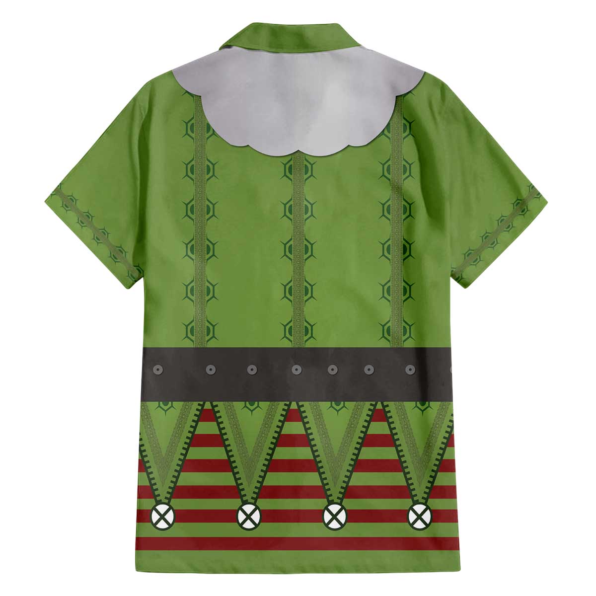 Christmas Costume Elf Family Matching Off The Shoulder Long Sleeve Dress and Hawaiian Shirt Classic Green Xmas Style - Wonder Print Shop
