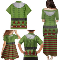 Christmas Costume Elf Family Matching Puletasi and Hawaiian Shirt Classic Green Xmas Style - Wonder Print Shop