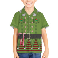 Christmas Costume Elf Family Matching Short Sleeve Bodycon Dress and Hawaiian Shirt Classic Green Xmas Style - Wonder Print Shop