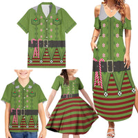 Christmas Costume Elf Family Matching Summer Maxi Dress and Hawaiian Shirt Classic Green Xmas Style - Wonder Print Shop