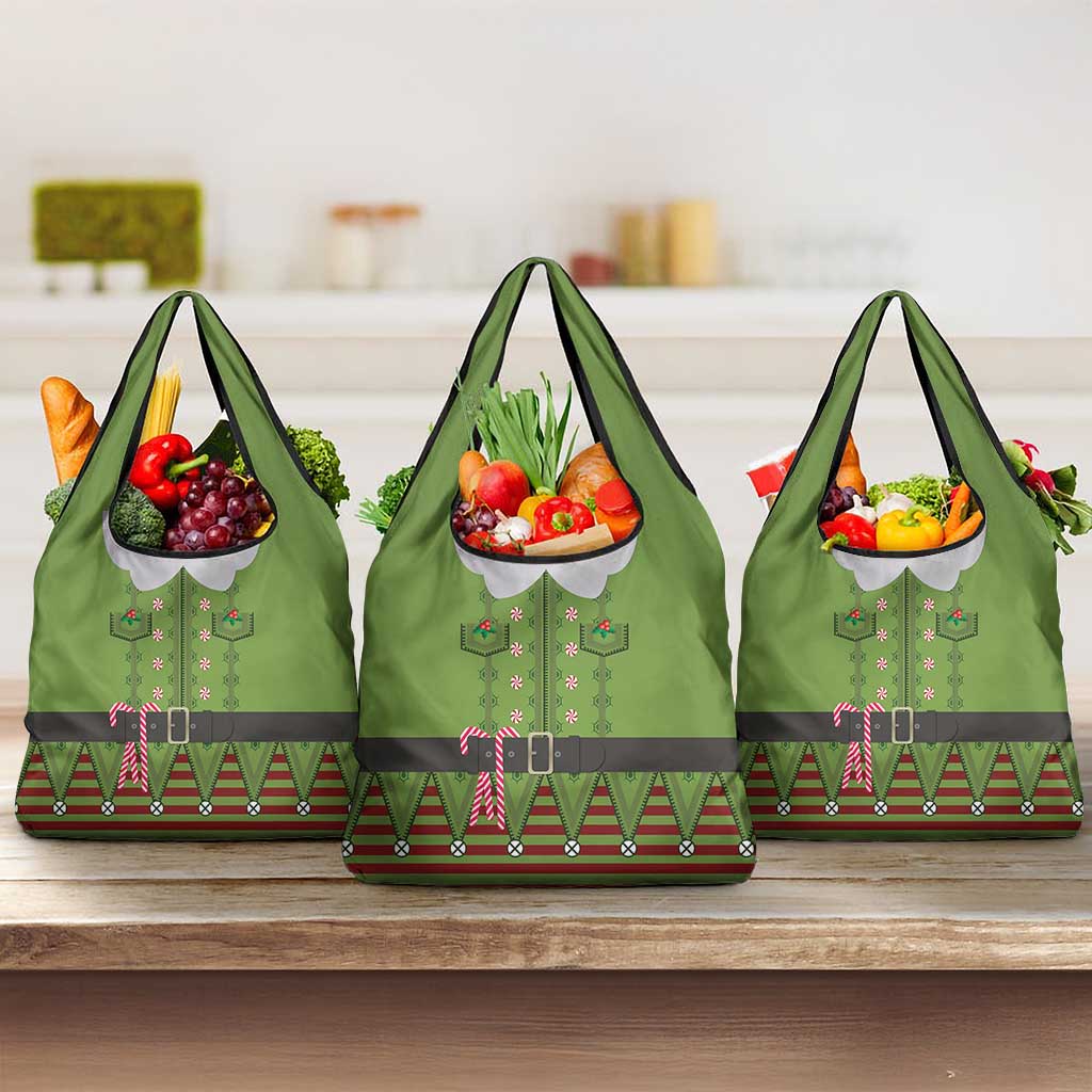 Christmas Costume Elf Grocery Bag Classic Green Xmas Style - Wonder Print Shop