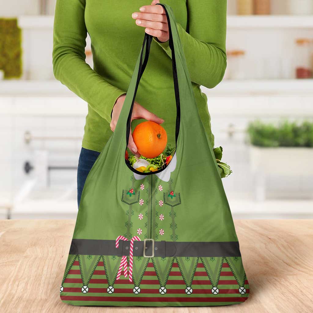 Christmas Costume Elf Grocery Bag Classic Green Xmas Style - Wonder Print Shop
