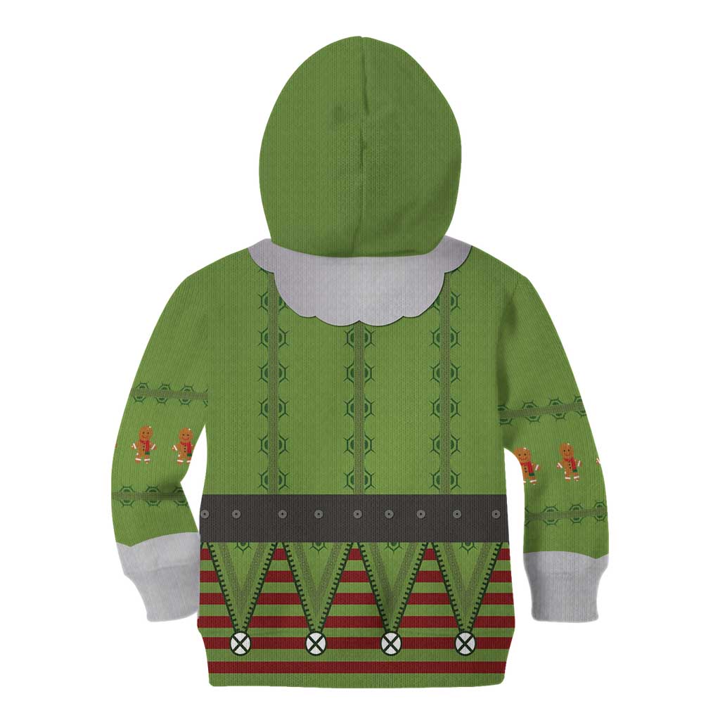 Christmas Costume Elf Kid Hoodie Classic Green Xmas Style - Wonder Print Shop