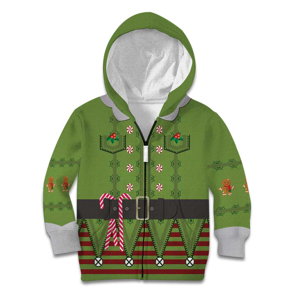 Christmas Costume Elf Kid Hoodie Classic Green Xmas Style - Wonder Print Shop