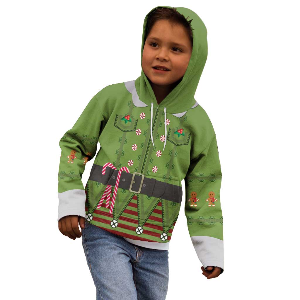 Christmas Costume Elf Kid Hoodie Classic Green Xmas Style - Wonder Print Shop