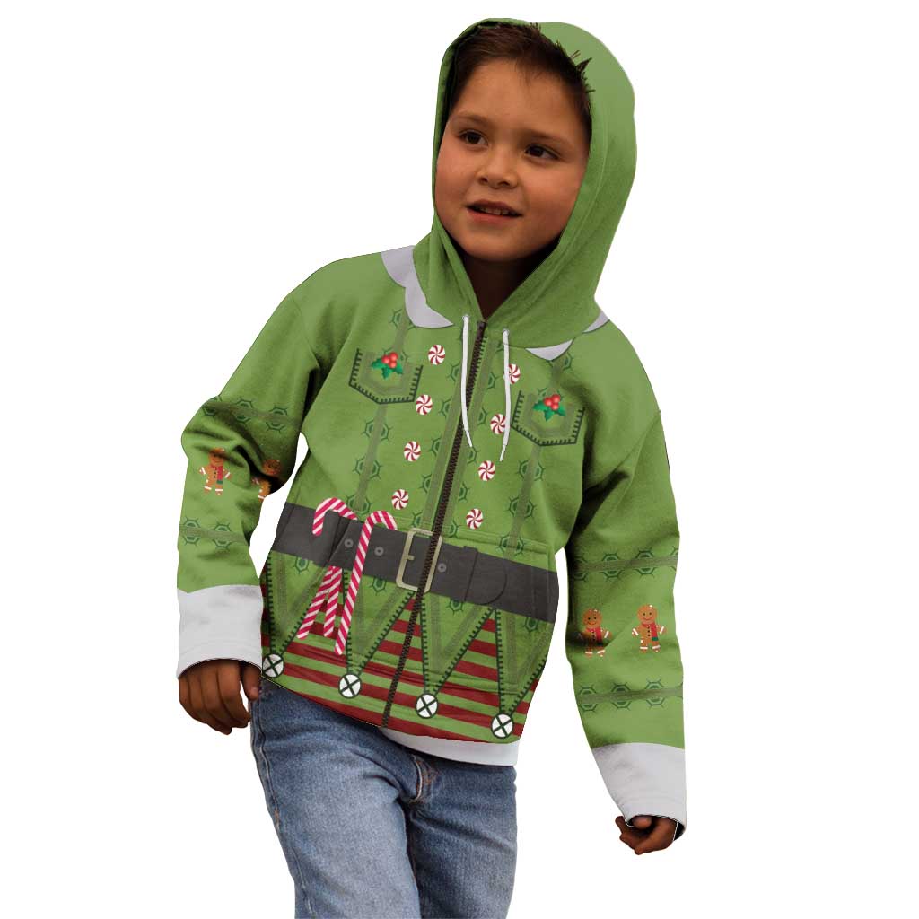 Christmas Costume Elf Kid Hoodie Classic Green Xmas Style - Wonder Print Shop