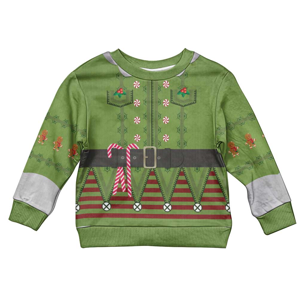 Christmas Costume Elf Kid Ugly Christmas Sweater Classic Green Xmas Style - Wonder Print Shop