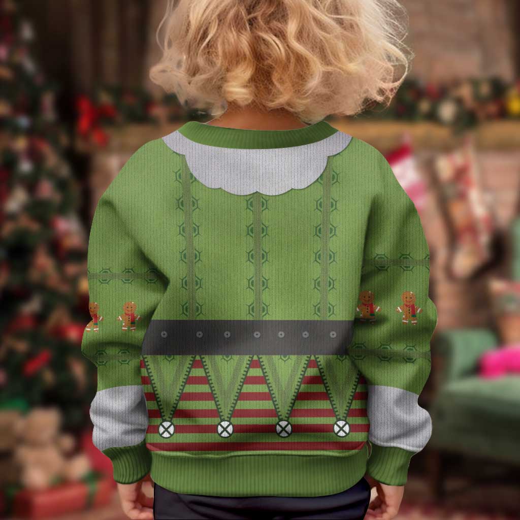 Christmas Costume Elf Kid Ugly Christmas Sweater Classic Green Xmas Style - Wonder Print Shop