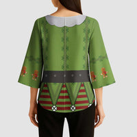 Christmas Costume Elf Kimono Sleeve Blouse Classic Green Xmas Style - Wonder Print Shop