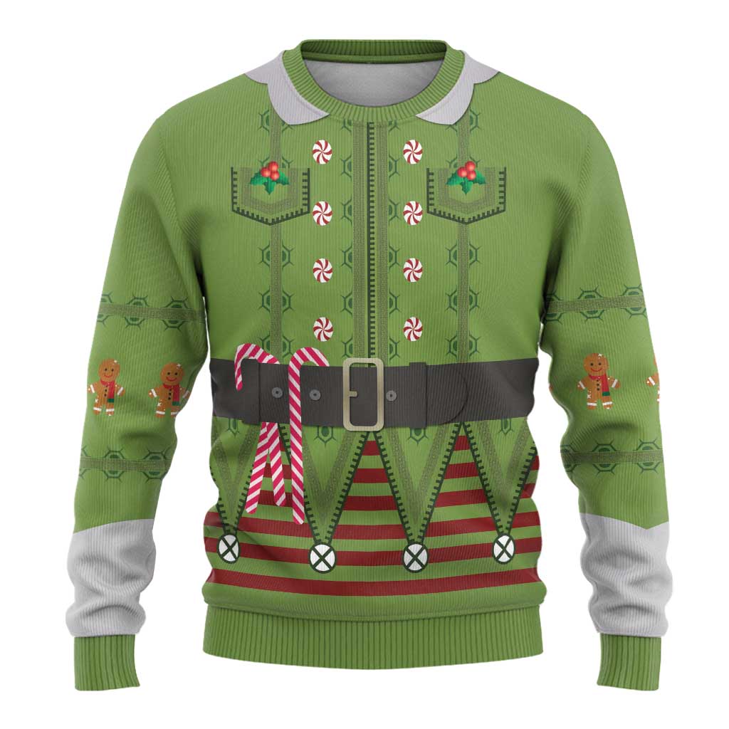 Christmas Costume Elf Ugly Christmas Sweater Classic Green Xmas Style - Wonder Print Shop