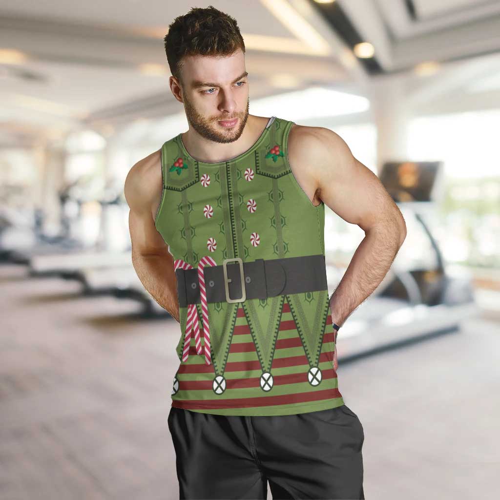 Christmas Costume Elf Men Tank Top Classic Green Xmas Style - Wonder Print Shop
