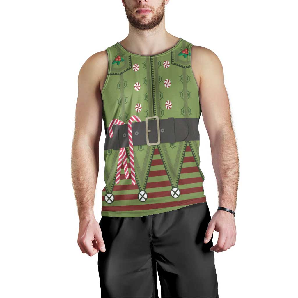 Christmas Costume Elf Men Tank Top Classic Green Xmas Style - Wonder Print Shop
