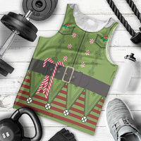 Christmas Costume Elf Men Tank Top Classic Green Xmas Style - Wonder Print Shop