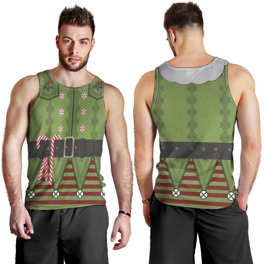 Christmas Costume Elf Men Tank Top Classic Green Xmas Style - Wonder Print Shop