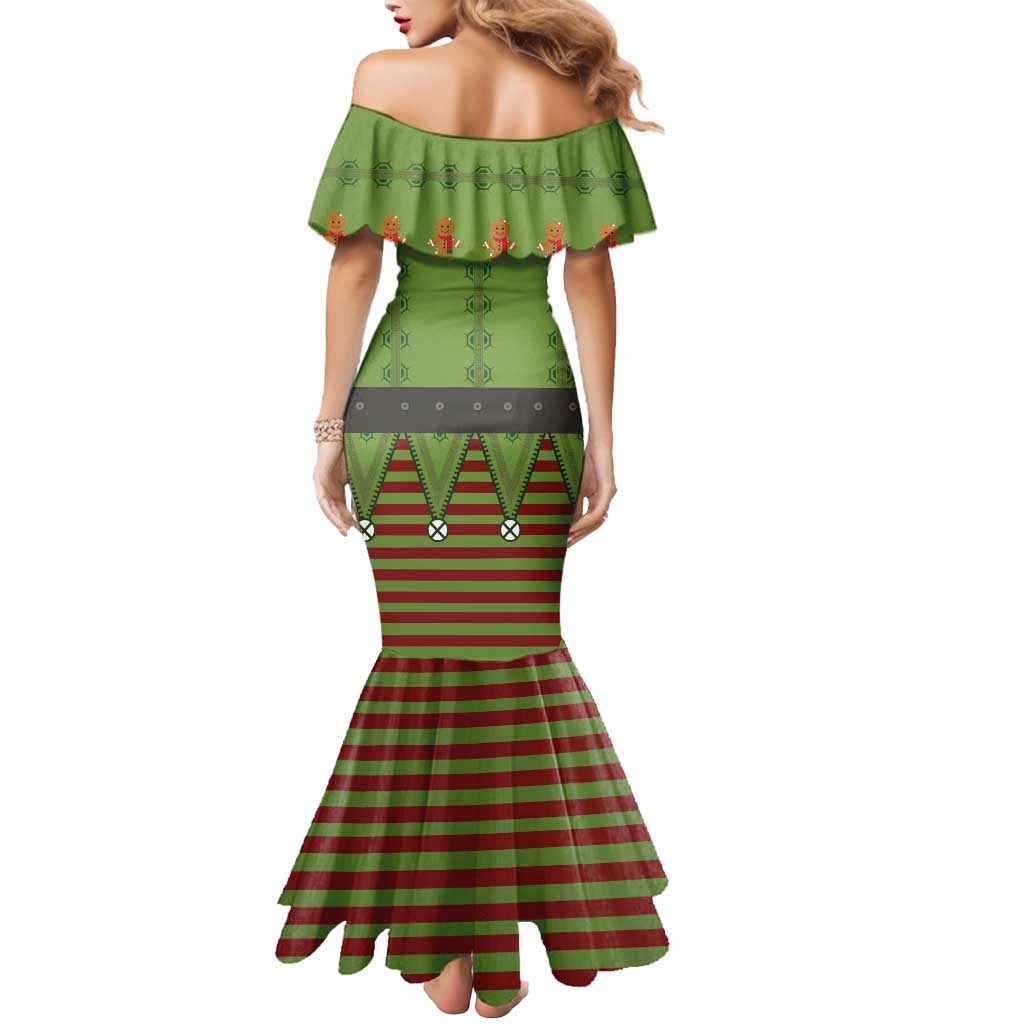 Christmas Costume Elf Mermaid Dress Classic Green Xmas Style - Wonder Print Shop