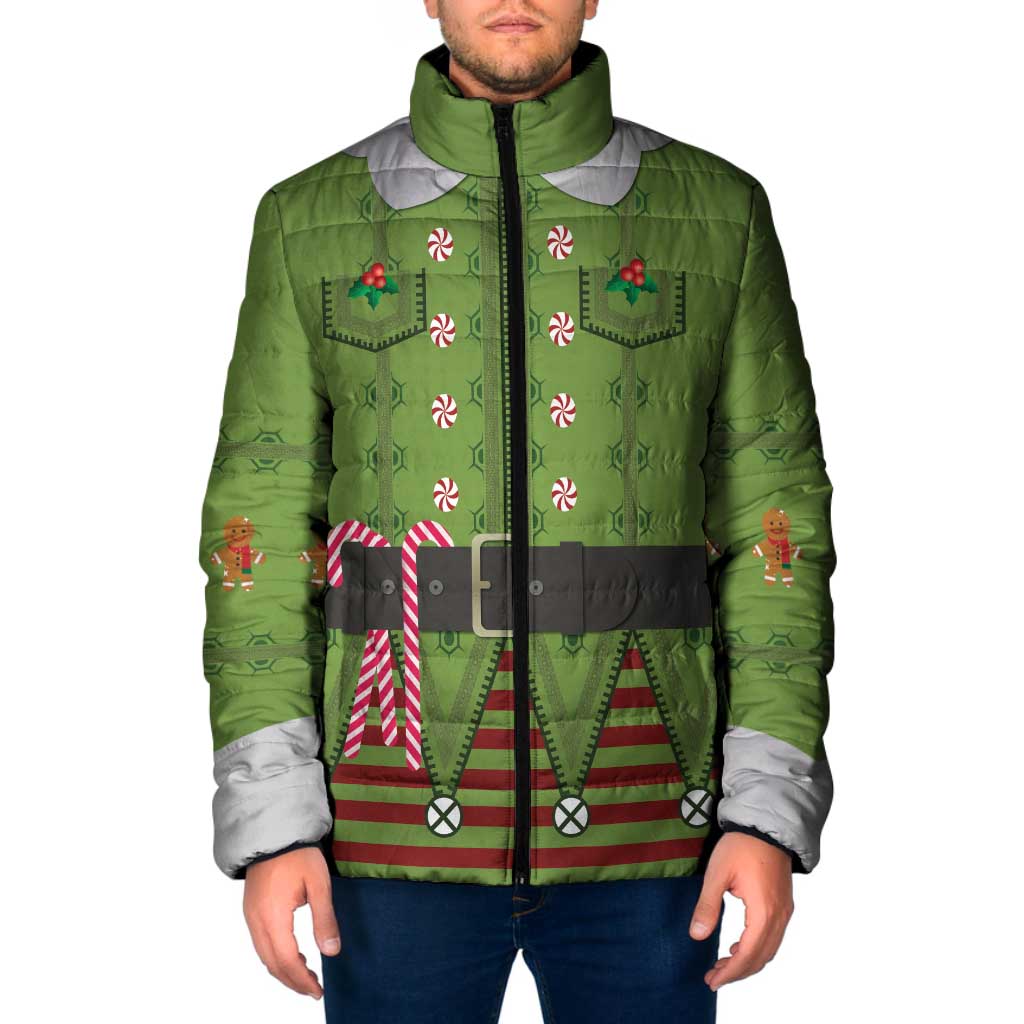 Christmas Costume Elf Padded Jacket Classic Green Xmas Style - Wonder Print Shop