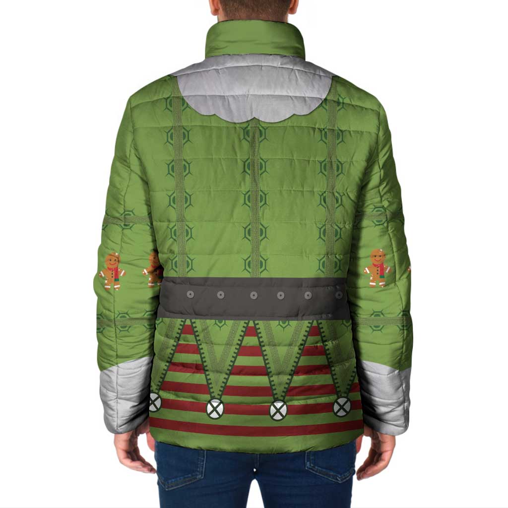 Christmas Costume Elf Padded Jacket Classic Green Xmas Style - Wonder Print Shop