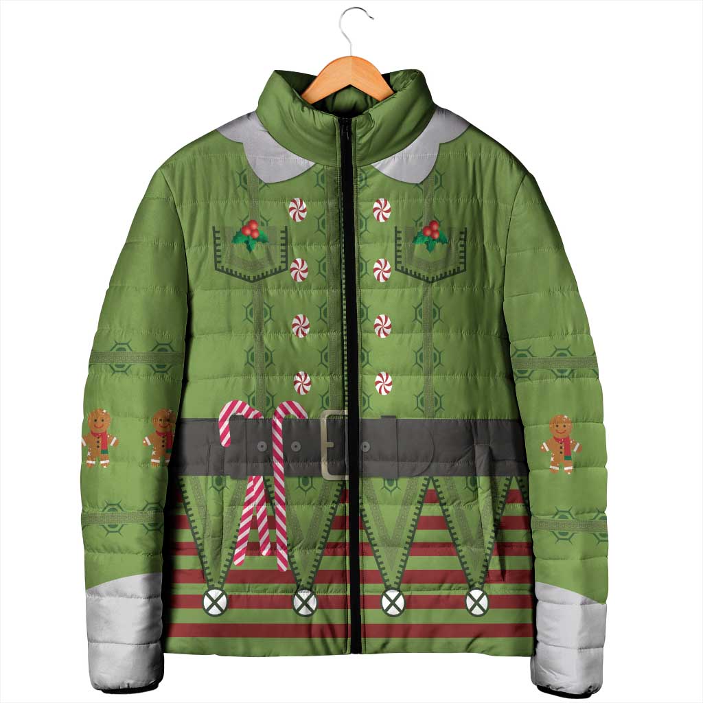 Christmas Costume Elf Padded Jacket Classic Green Xmas Style - Wonder Print Shop