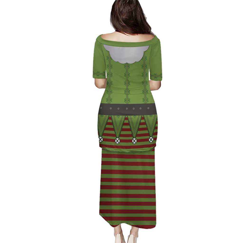 Christmas Costume Elf Puletasi Classic Green Xmas Style - Wonder Print Shop
