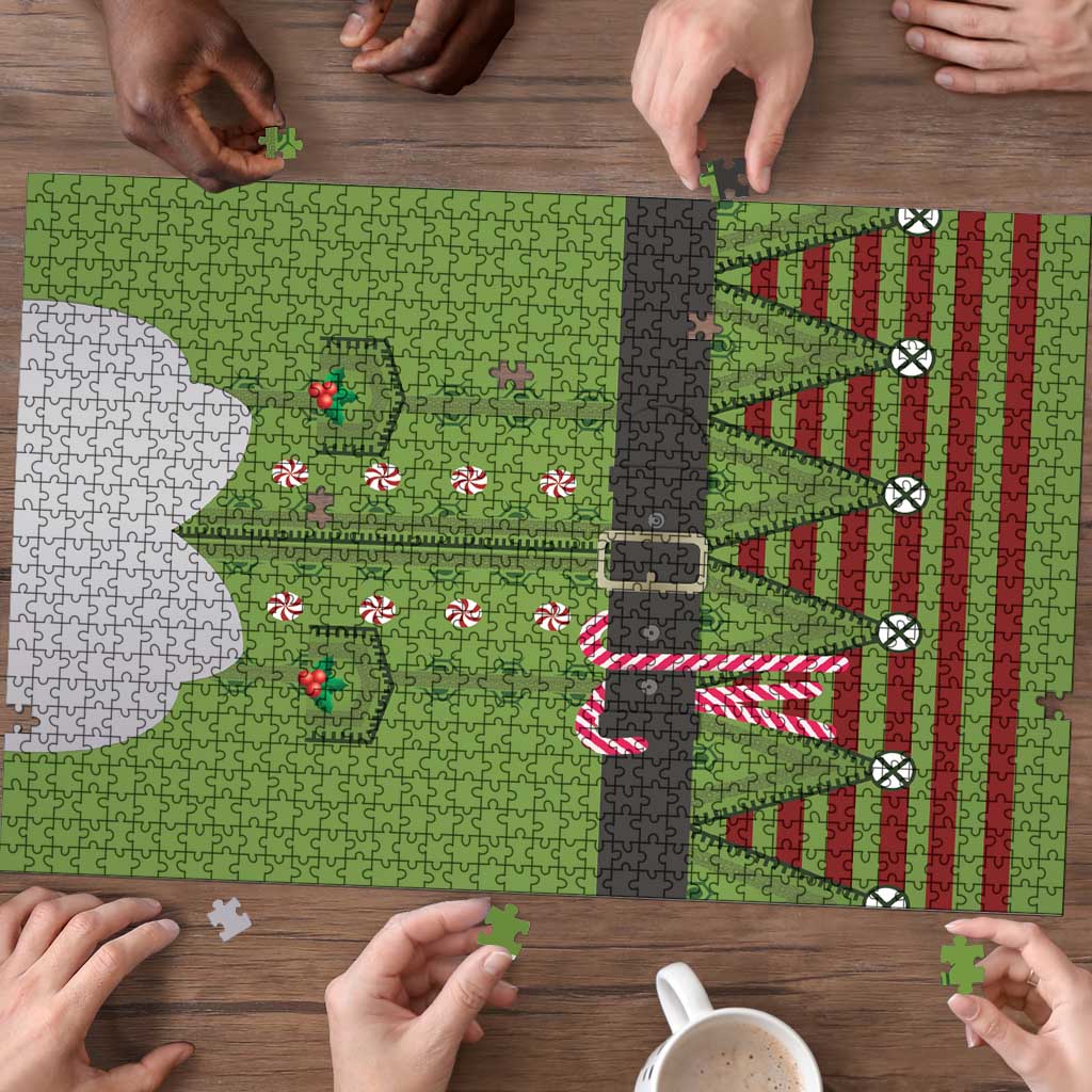 Christmas Costume Elf Puzzle Classic Green Xmas Style - Wonder Print Shop