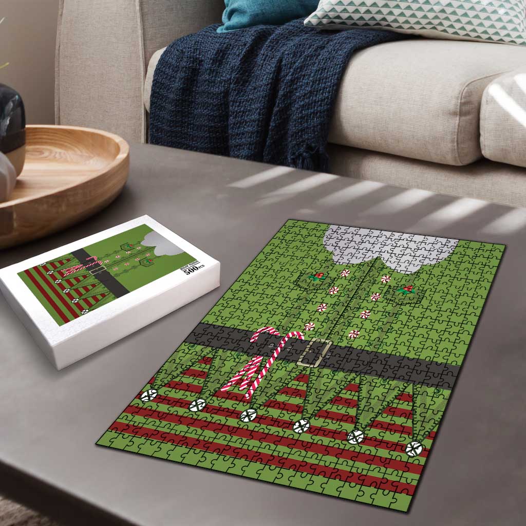 Christmas Costume Elf Puzzle Classic Green Xmas Style - Wonder Print Shop