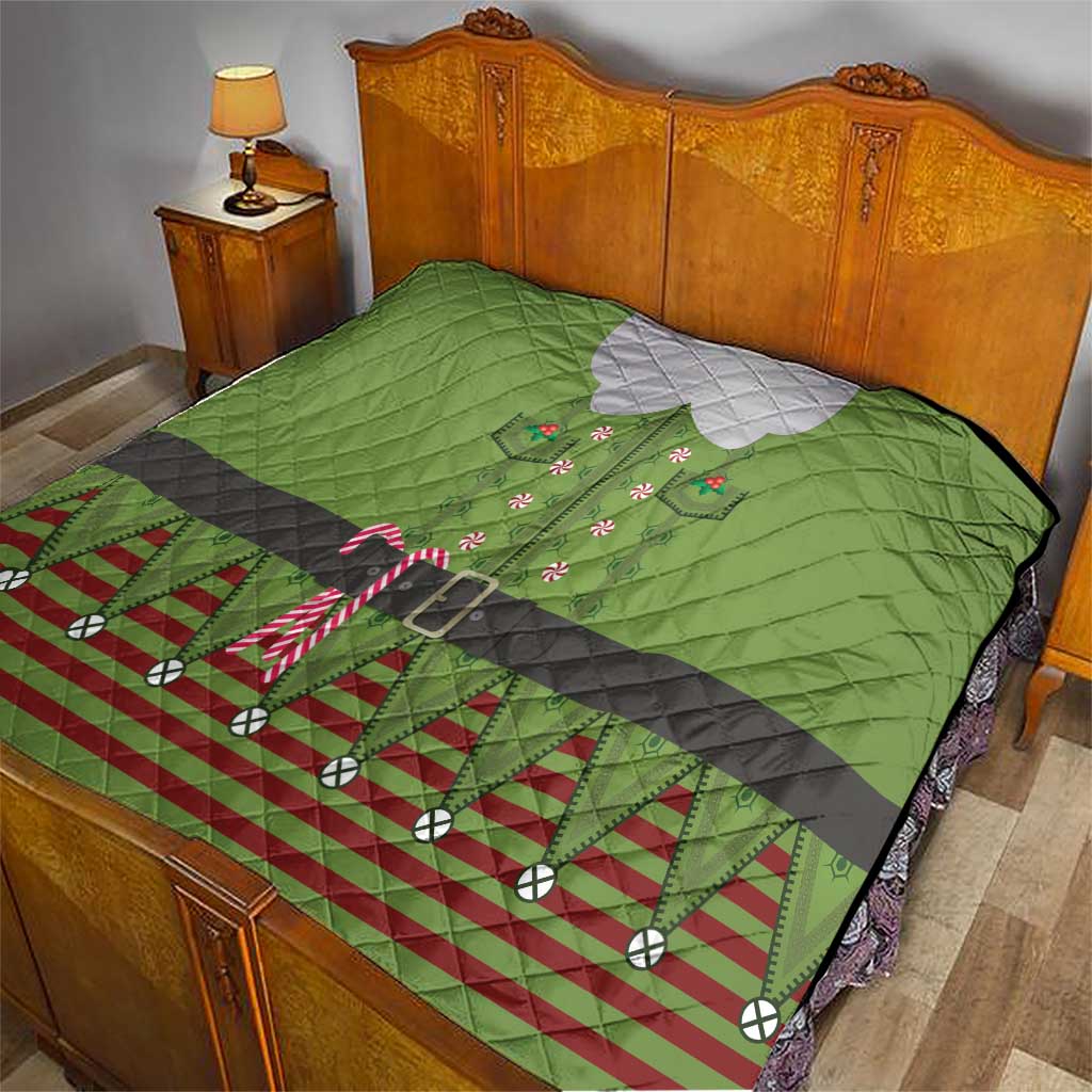Christmas Costume Elf Quilt Classic Green Xmas Style - Wonder Print Shop