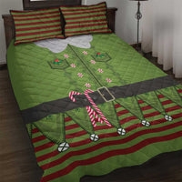 Christmas Costume Elf Quilt Bed Set Classic Green Xmas Style - Wonder Print Shop