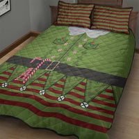 Christmas Costume Elf Quilt Bed Set Classic Green Xmas Style - Wonder Print Shop
