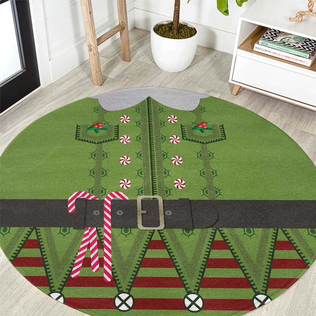 Christmas Costume Elf Round Carpet Classic Green Xmas Style - Wonder Print Shop