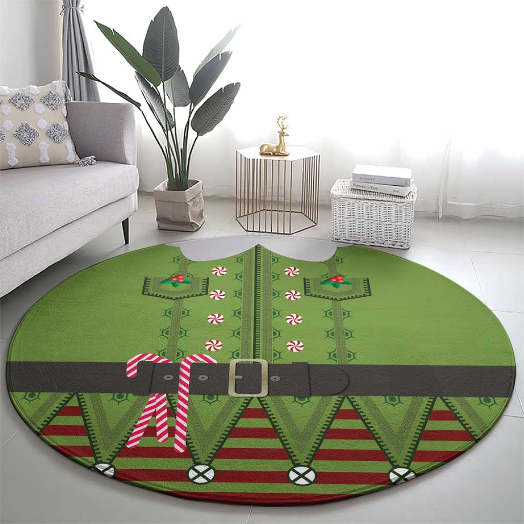 Christmas Costume Elf Round Carpet Classic Green Xmas Style - Wonder Print Shop