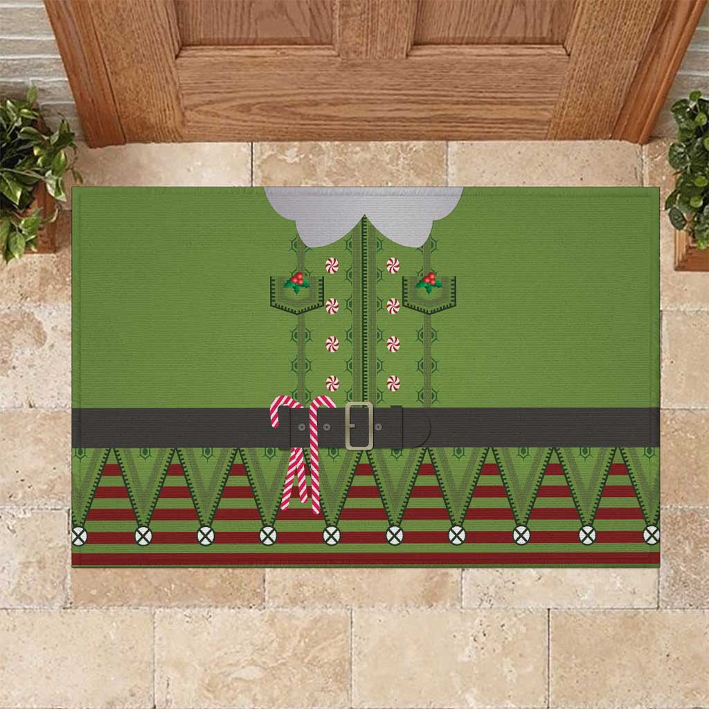 Christmas Costume Elf Rubber Doormat Classic Green Xmas Style - Wonder Print Shop